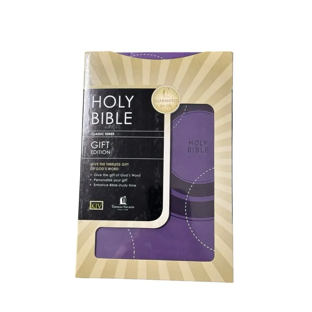 Thomas Nelson Holy Bible Gift Edition Purple Leather Soft Cover KJV